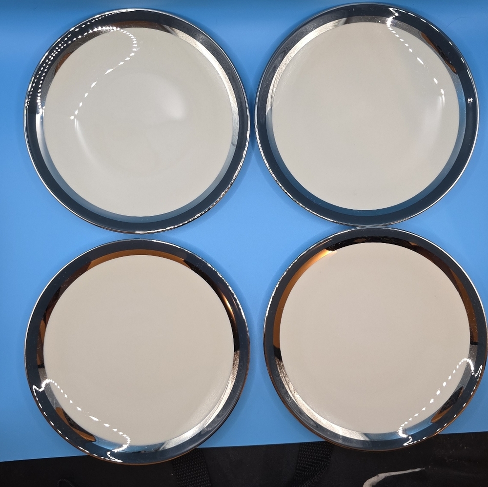 Set of 4 Gorham Fine China Contessa PLATINUM Bread And Butter Plate Vintage MCM
